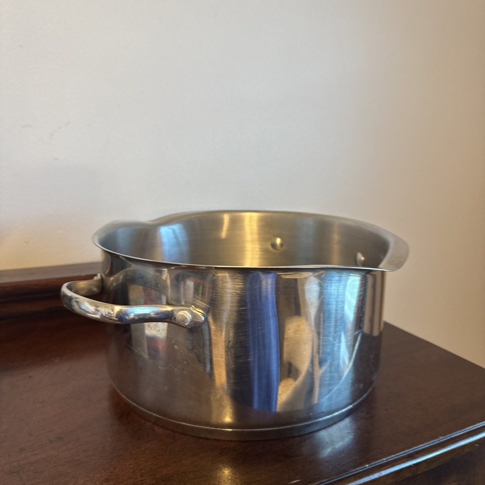 Wear Ever 5.5 Quart Double Spout Stainless Steel Pot Handles USA Made Vintage
